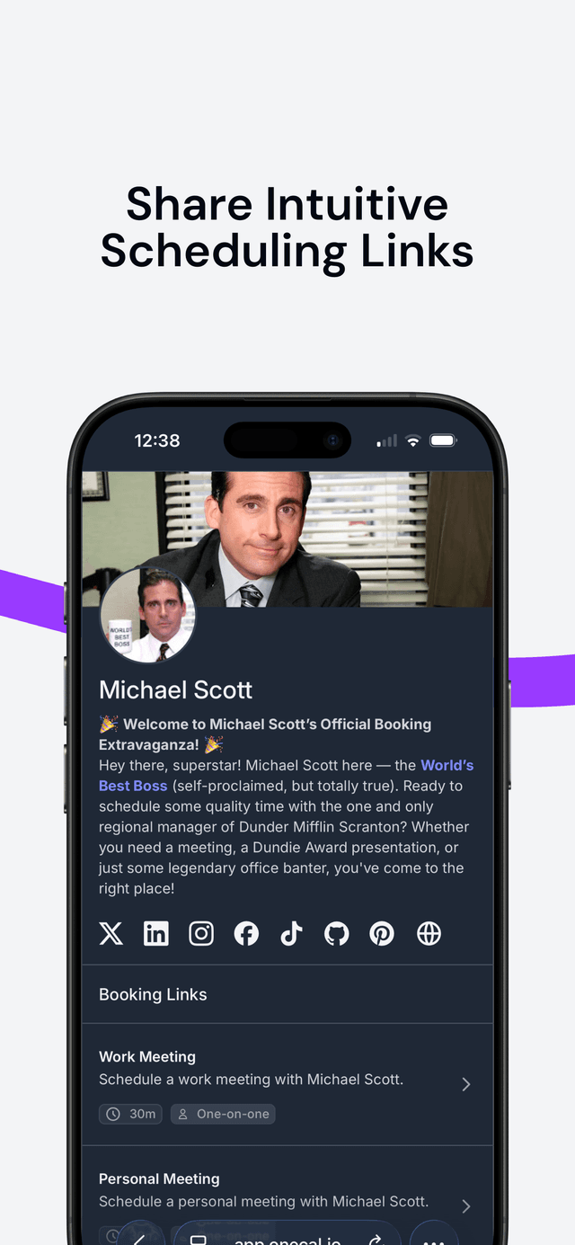 スケジュールリンクを表示するOneCalアプリ