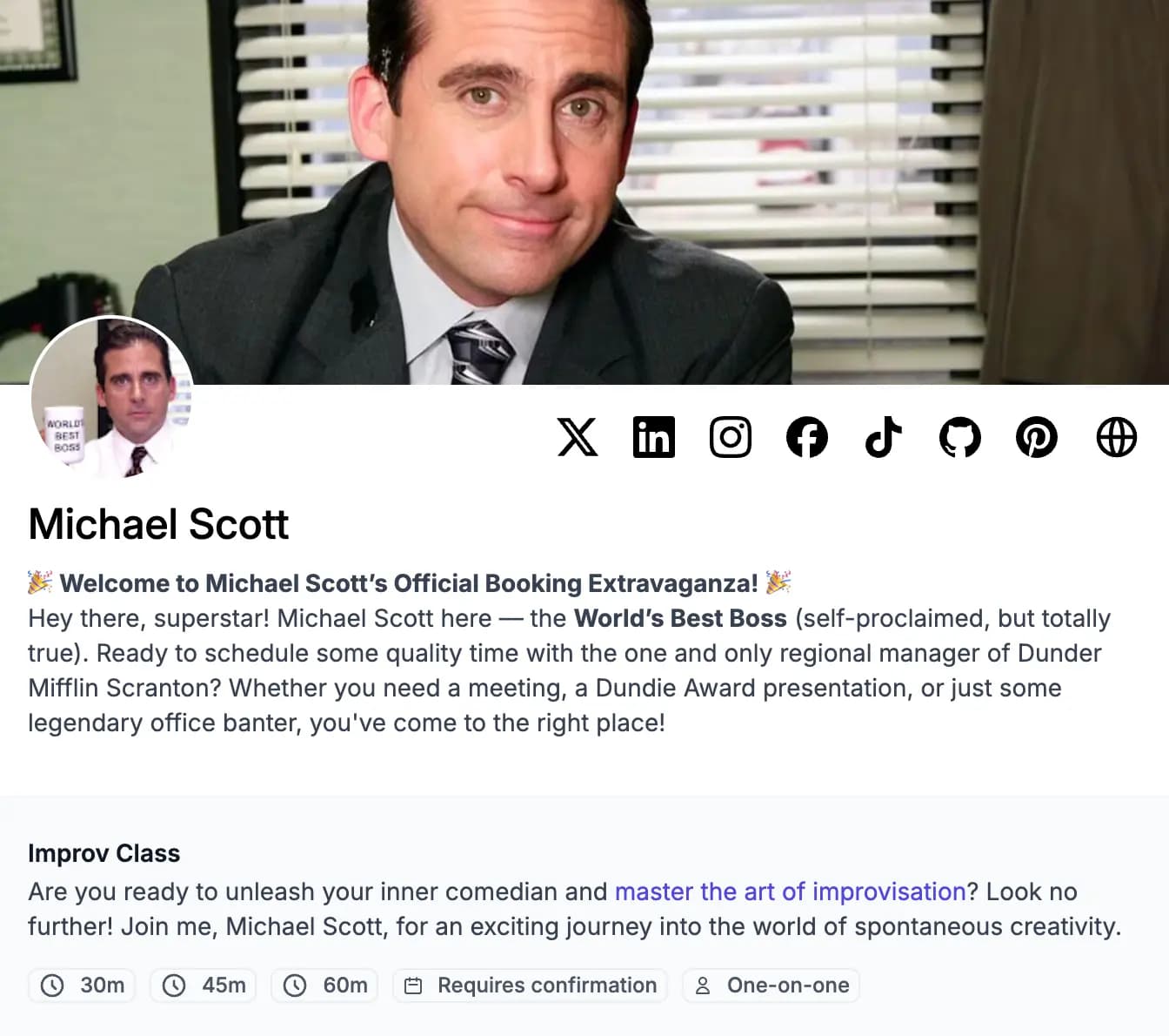 Mostra i tuoi social media nella pagina di prenotazione