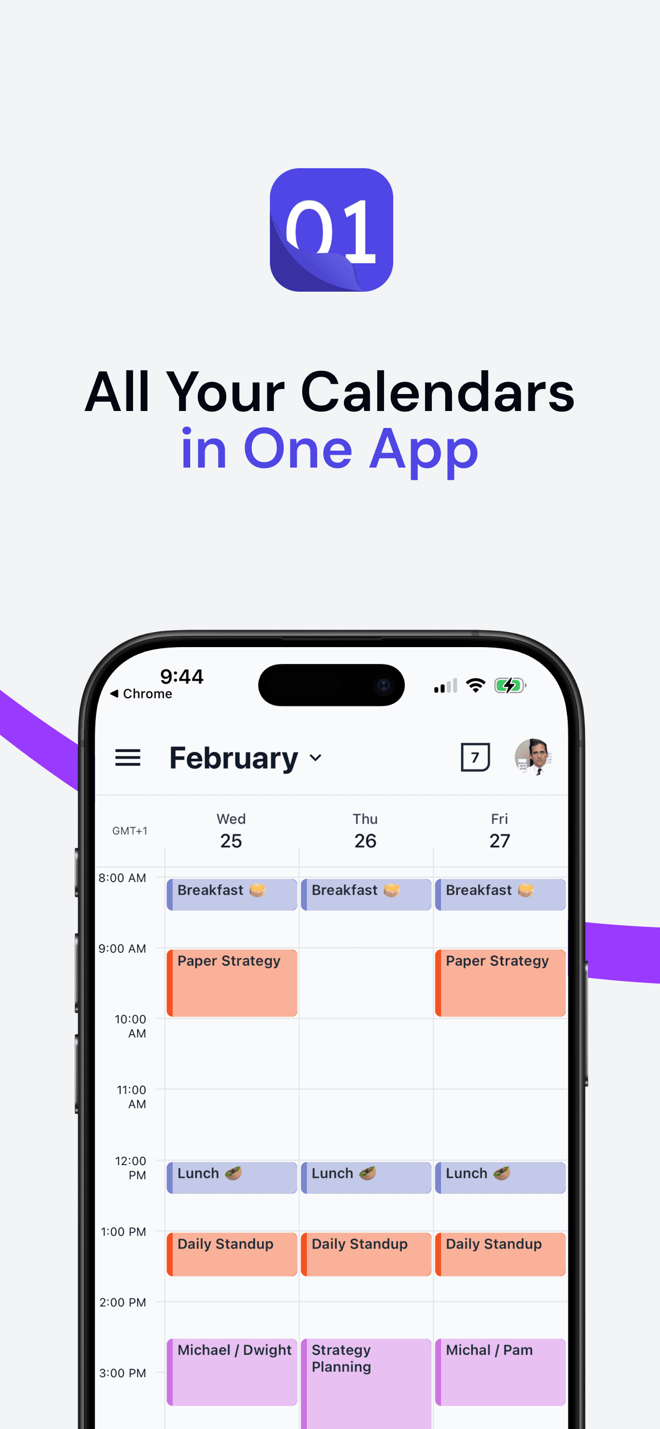 OneCal Mobile App unified calendar