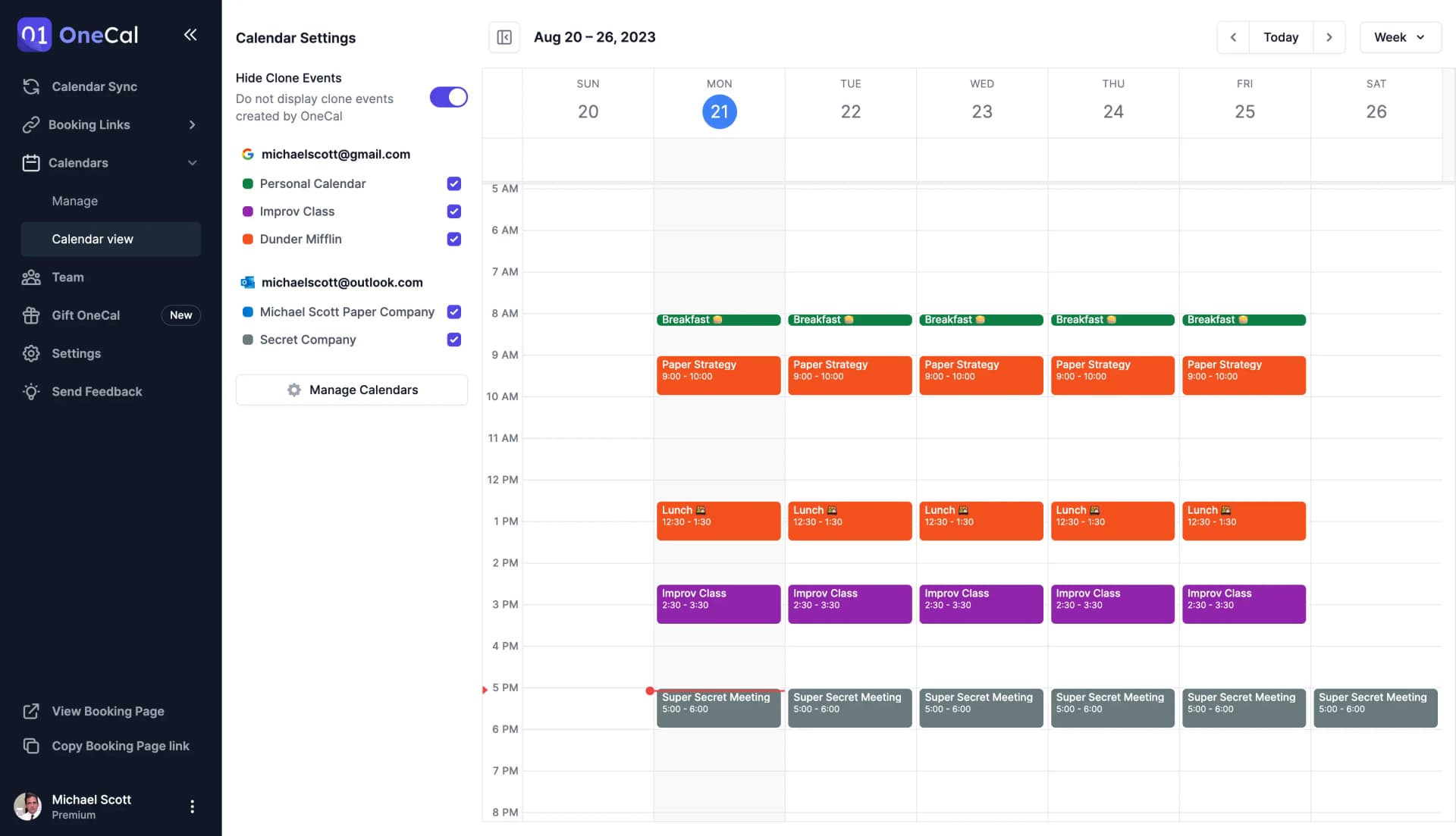 View Google and Outlook Calendars in one place OneCal